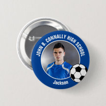 Blue Soccer Player Photo High School Spirit