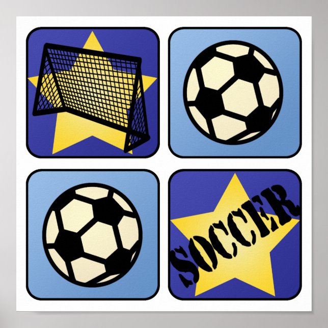 Blue Soccer Poster (Vorne)