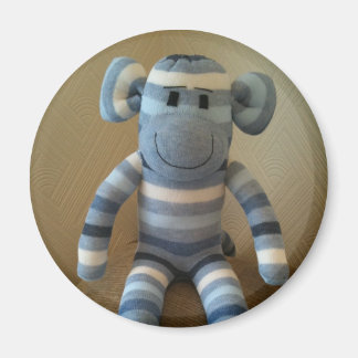 Blue Sock Monkey Magnet
