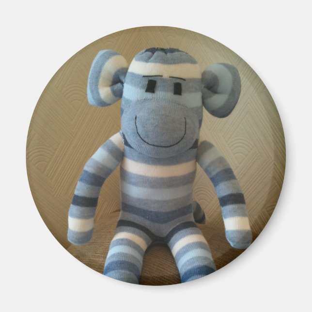 Blue Sock Monkey Magnet (Vorne)