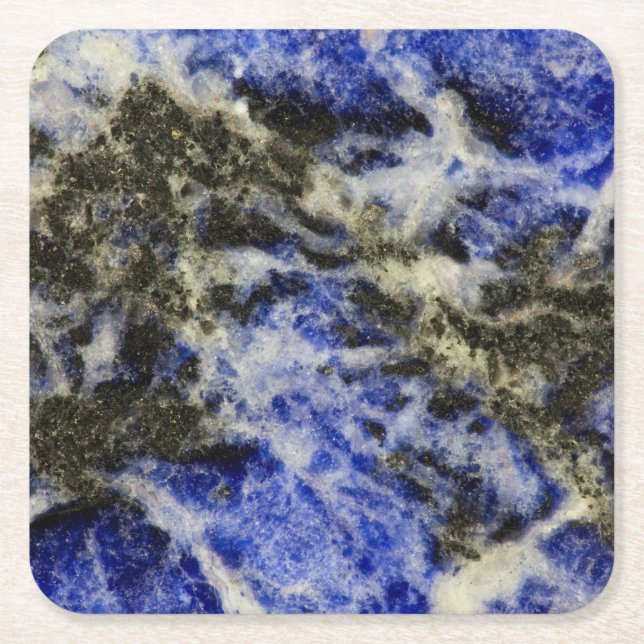 Blue Sodalite Rechteckiger Pappuntersetzer (Vorderseite)