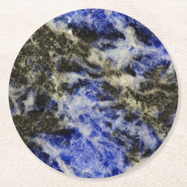 Blue Sodalite Runder Pappuntersetzer (Vorderseite)