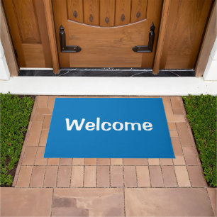 Blue Solid Welcome Mat Fußmatte