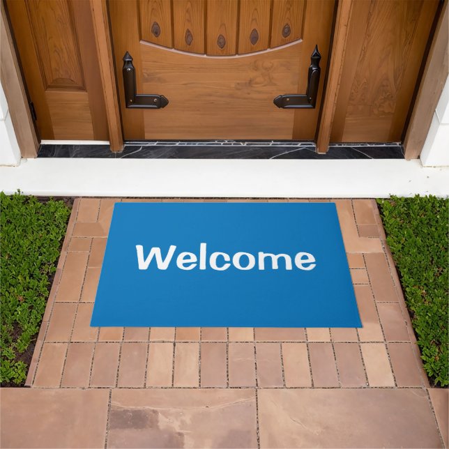 Blue Solid Welcome Mat Fußmatte (Außenbereich)