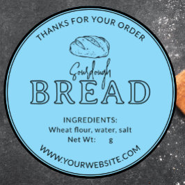 Blue Sourdough Brot Bäckerei Danke Sticker