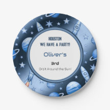 Blue Space Adventure Rocket Kindergeburtstag Graph