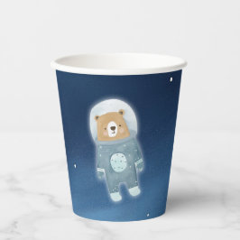 Blue Space Bear Astronaut Baby Dusche Pappbecher