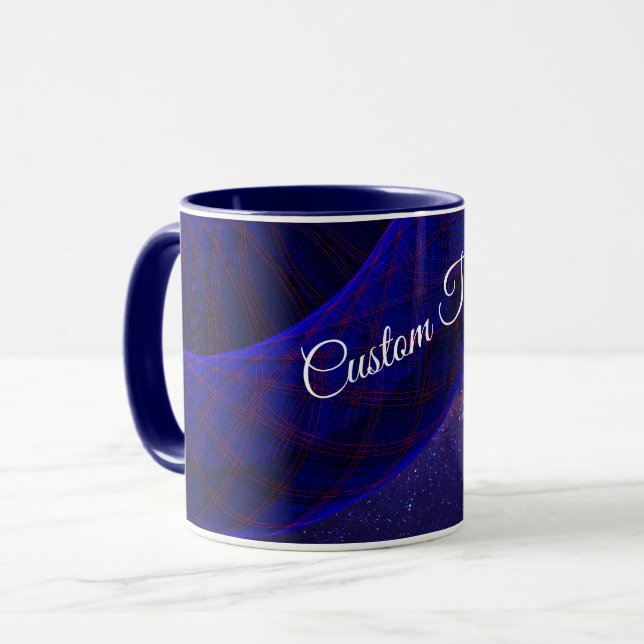 Blue Space Donuts Geometric Coffee Mug Tasse (Vorderseite Links)