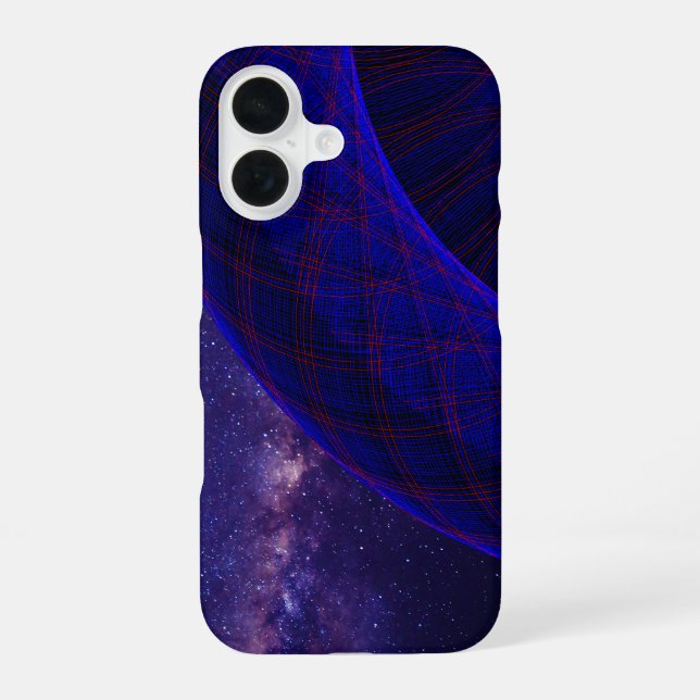 Blue Space Donuts Geometric iPhone 16 Case iPhone 16 Hülle (Rückseite)