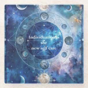 Blue Space Jung Inspirierte Individuation Glasuntersetzer