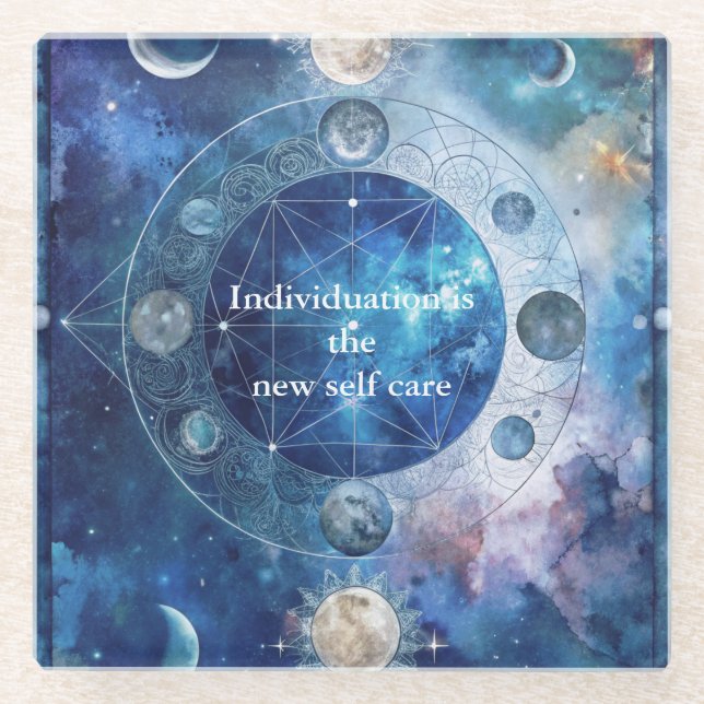 Blue Space Jung Inspirierte Individuation Glasuntersetzer (Vorderseite)
