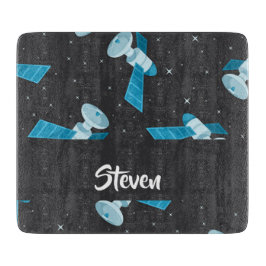 Blue space satellite pattern schneidebrett