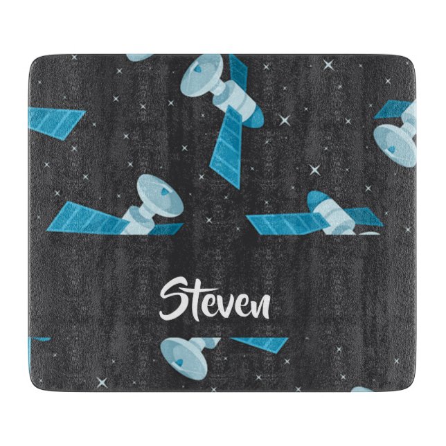 Blue space satellite pattern schneidebrett (Vorderseite)