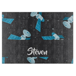 Blue space satellite pattern schneidebrett