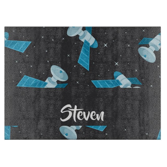 Blue space satellite pattern schneidebrett (Vorderseite)