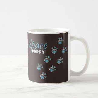 Blue Space Welpe Paw Printing Tasse