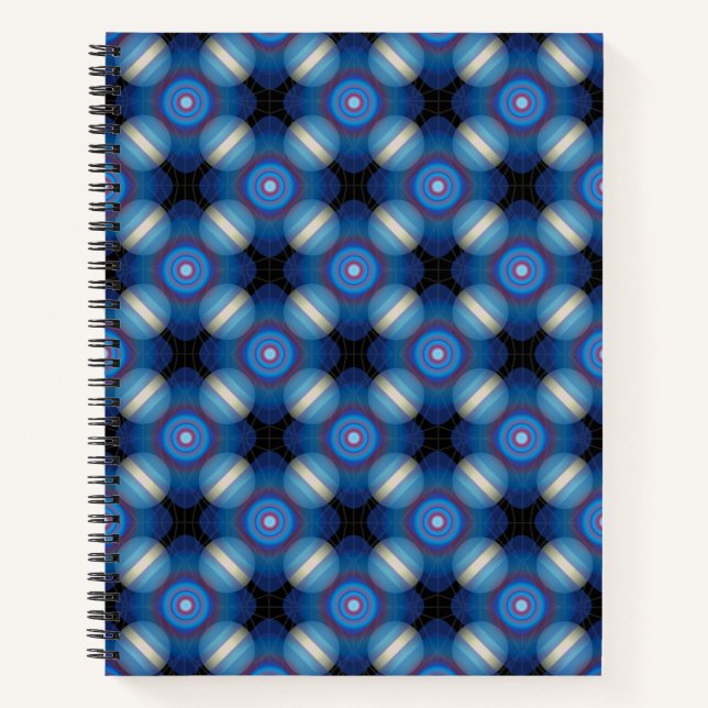 Blue Spacey Geometric Notizbuch (Vorderseite)