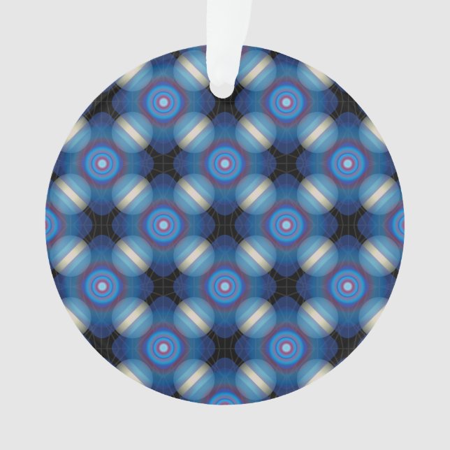 Blue Spacey Geometric Ornament (Vorderseite)