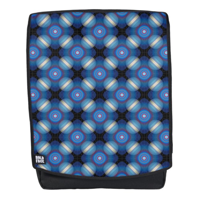 Blue Spacey Geometric Rucksack (Vorderseite)