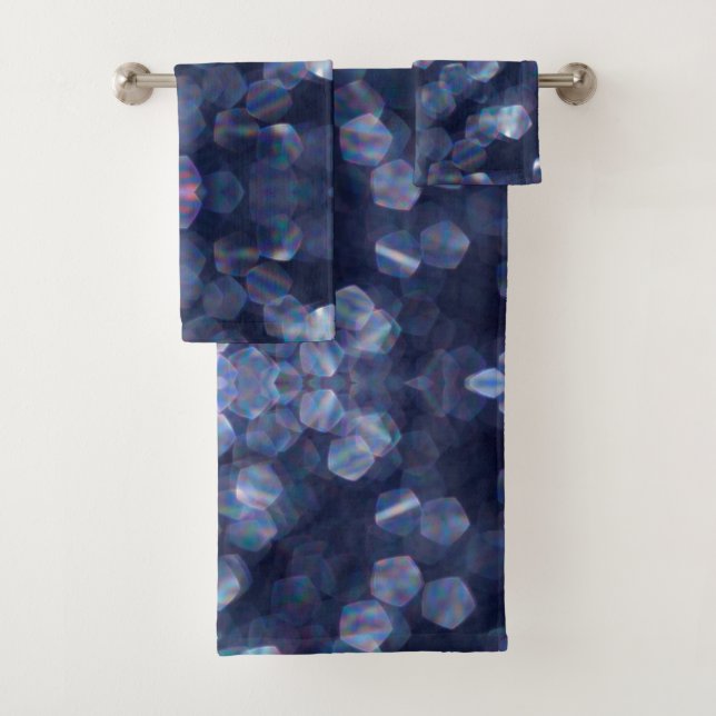 Blue Sparkle Bokeh Lights Badhandtuch Set (Insitu)