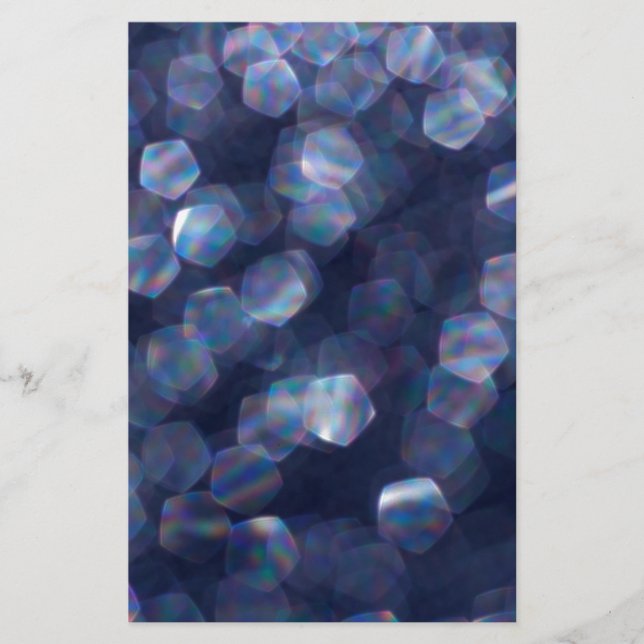 Blue Sparkle Bokeh Lights Briefpapier (Vorderseite)