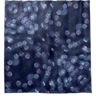 Blue Sparkle Bokeh Lights Duschvorhang