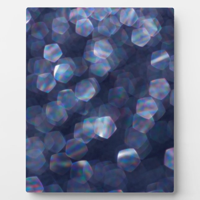 Blue Sparkle Bokeh Lights Fotoplatte (Vorderseite)