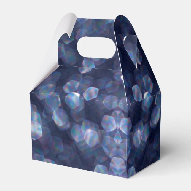 Blue Sparkle Bokeh Lights Geschenkschachtel (Vorderseite)