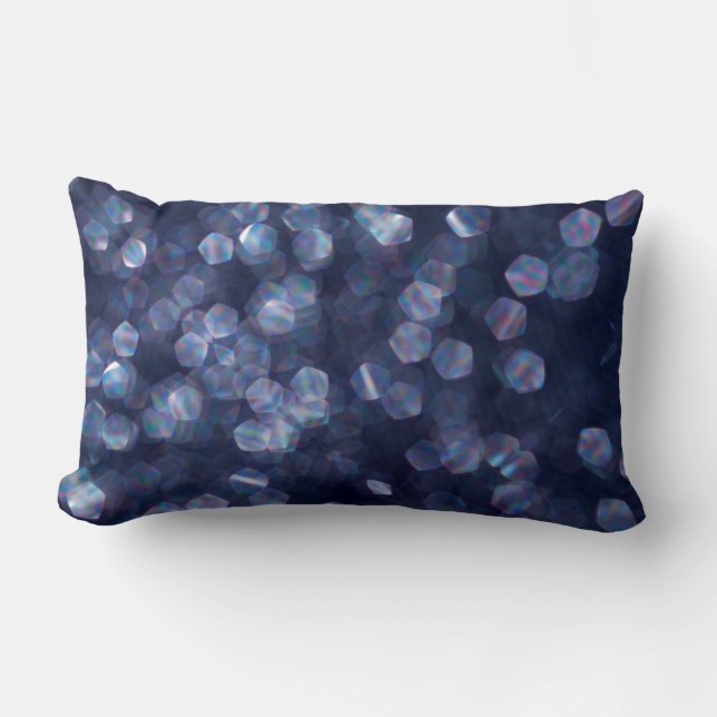 Blue Sparkle Bokeh Lights Lendenkissen (Vorderseite)