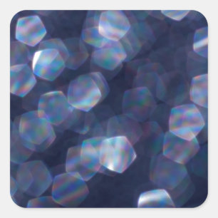 Blue Sparkle Bokeh Lights Quadratischer Aufkleber