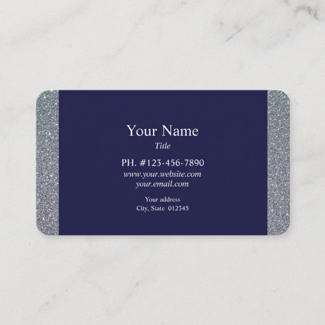 Blue Sparkle Business Cards Visitenkarte (Vorderseite)