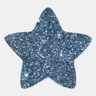 Blue Sparkle Glitzer Stern-Aufkleber