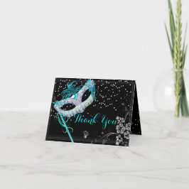 Blue Sparkle Masquerade Danke Karte