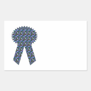 BLUE SPARKLE RIBBON Erfolgssieger Niedrigpreis Rechteckiger Aufkleber