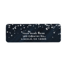Blue & Sparkle Stars Elegante Glamour Einladung