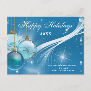 Blue Sparkle Weihnachtsbände Unternehmensgrüße Postkarte