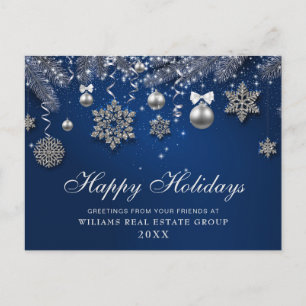 Blue Sparkle Weihnachtsbände Unternehmensgrüße Postkarte