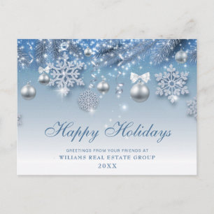Blue Sparkle Weihnachtsbände Unternehmensgrüße Postkarte