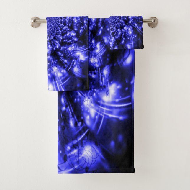 Blue Sparkling Lights Badhandtuch Set (Insitu)
