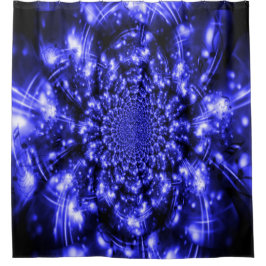 Blue Sparkling Lights Duschvorhang