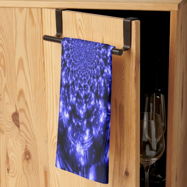 Blue Sparkling Lights Geschirrtuch (Drittel gefaltet)