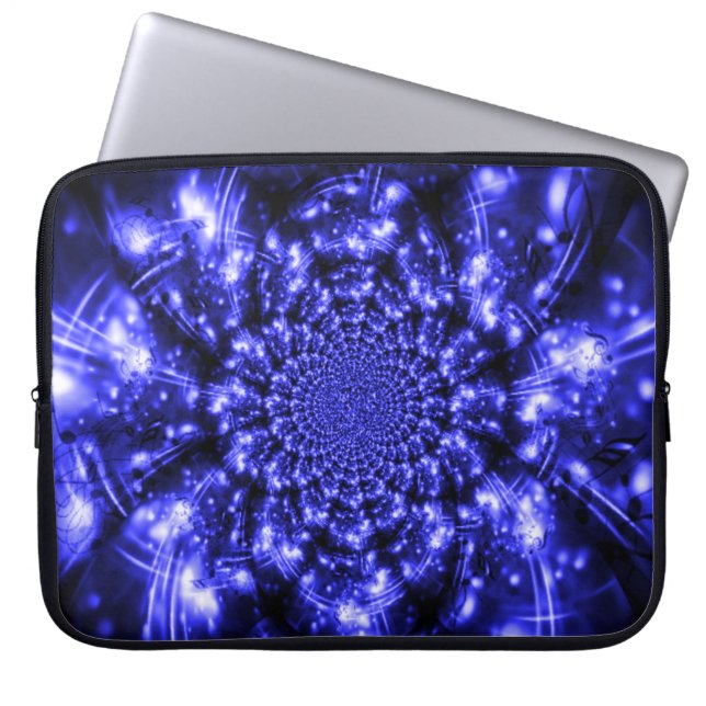Blue Sparkling Lights Laptopschutzhülle (Vorderseite)
