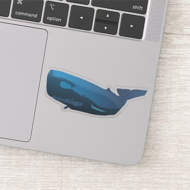 Blue Sperm Whale Aufkleber (Detail)