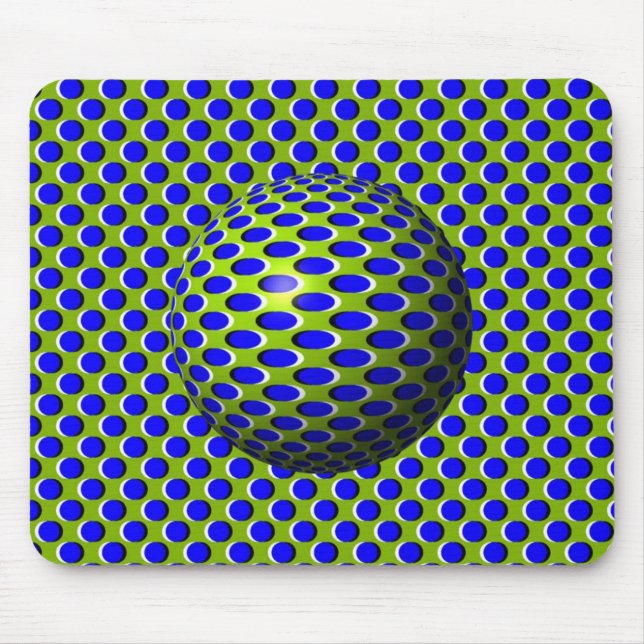 Blue Sphere Ball Optical Illusion Mousepad (Vorne)