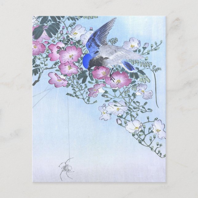 Blue Spider Bird Blume Print | Spider Lovers Flyer (Vorne)