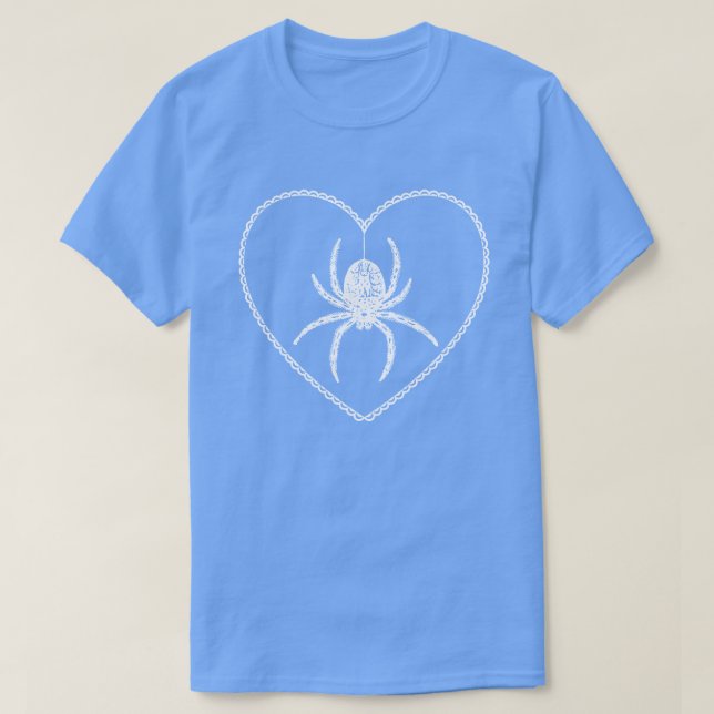 Blue Spider Heart T - Shirt (Design vorne)