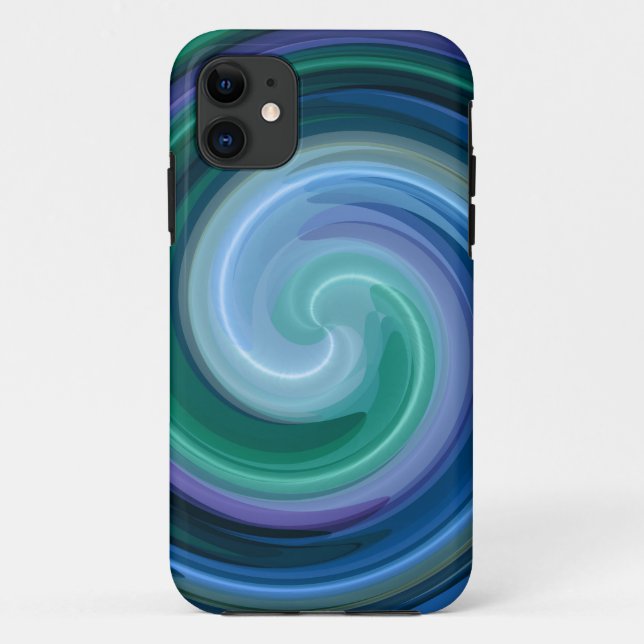 Blue Spiral Abstrakt Art Case-Mate iPhone Hülle (Rückseite)