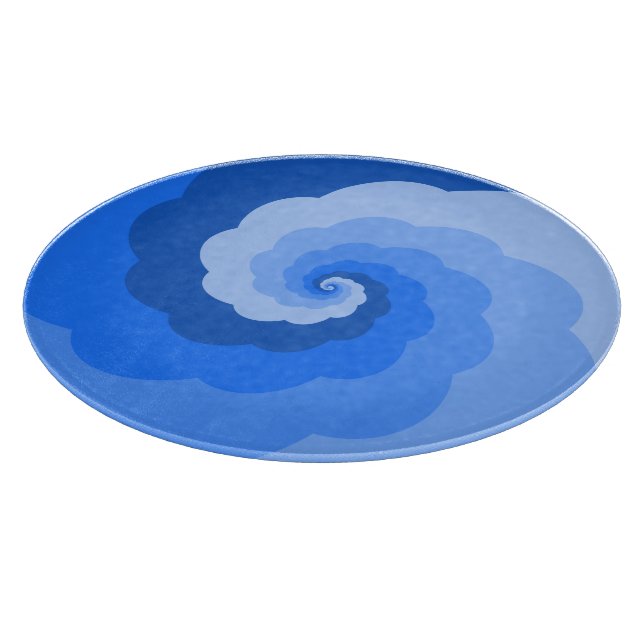 Blue Spiral Clouds Glas Cutting Board Schneidebrett (Ecke)