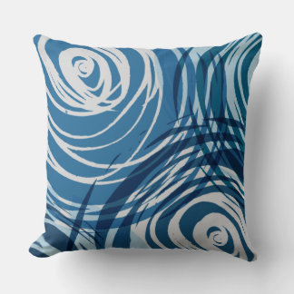BLUE SPIRAL DESIGN Retro Throw Kissen