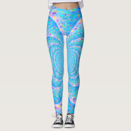 Blue Spiral Funky Abstrakte Leggings
